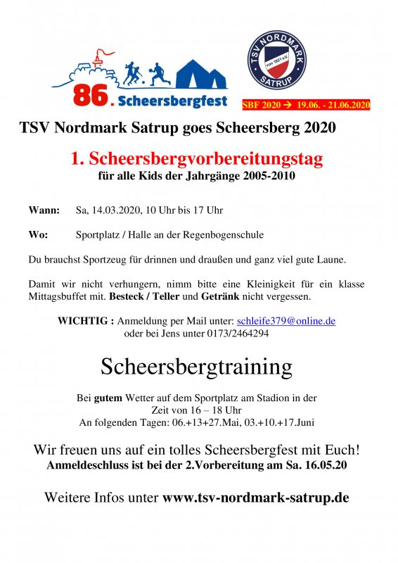 Scheersberg 2020 erste Vorbereitung 2